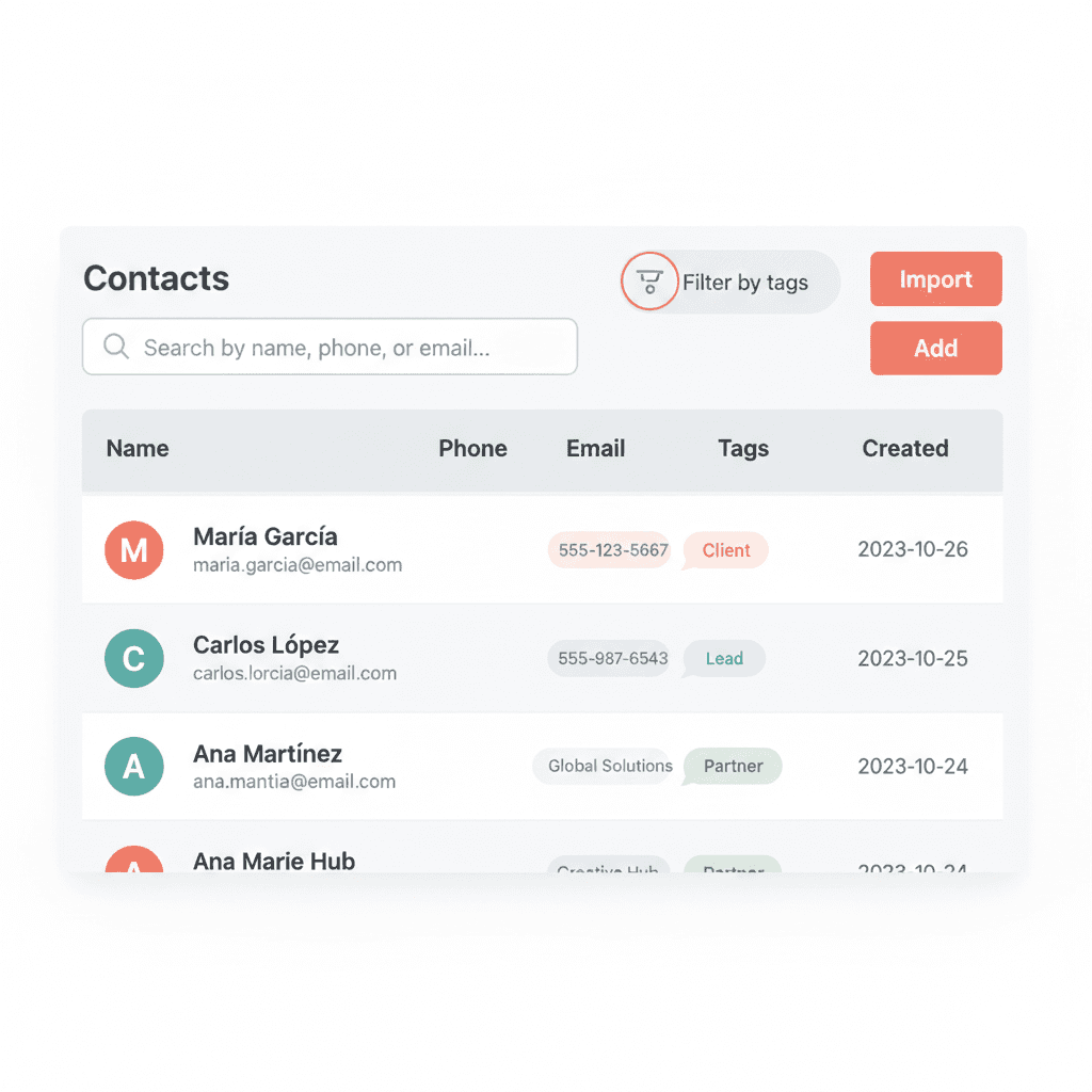 Contactos con contexto en Coral CRM